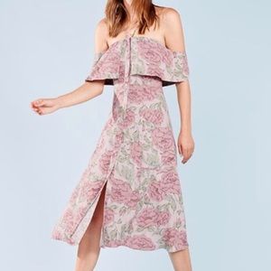 Reformation Mina dress off the shoulder